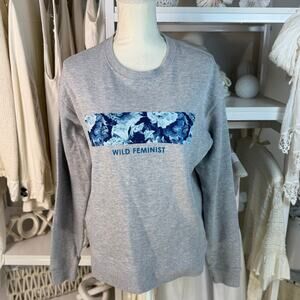 Wildfang sz. Medium “Wild Feminist” gray sweat shirt NWOT, every day #4425